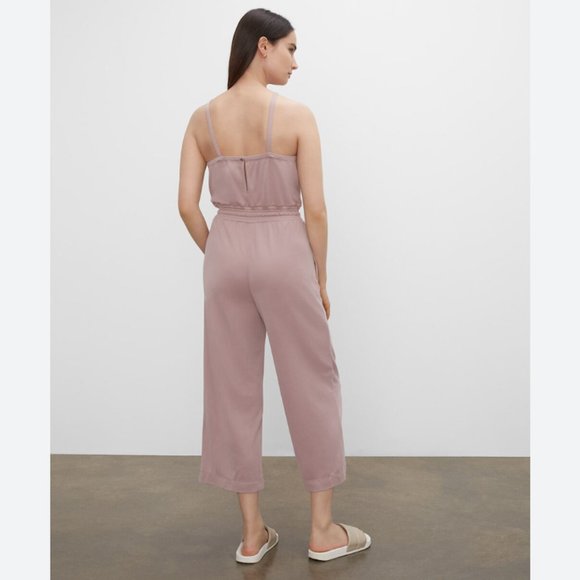 Club Monaco Halter Elastic Waist Crop Jumpsuit Casual Pink Rose Mauve Size S - Picture 2 of 10